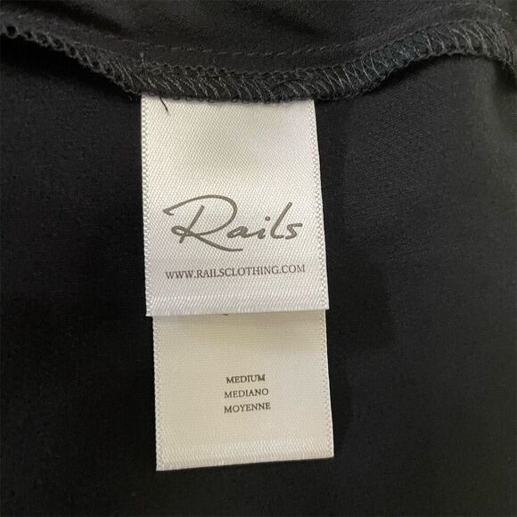 RAILS Women's Black Lottie Slip Dress Size Medium Strappy Back Satin Finish NWT - Picture 9 of 11